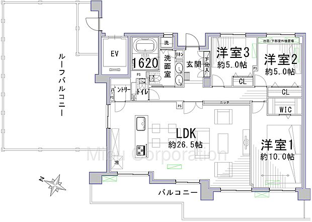リーベスト桜新町　最上階角部屋　フルリノベーション(3SLDK) 6階の内観