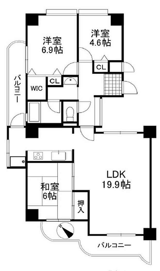 パラツィーナセシリア仁川弐番館(3LDK) 7階の間取り図