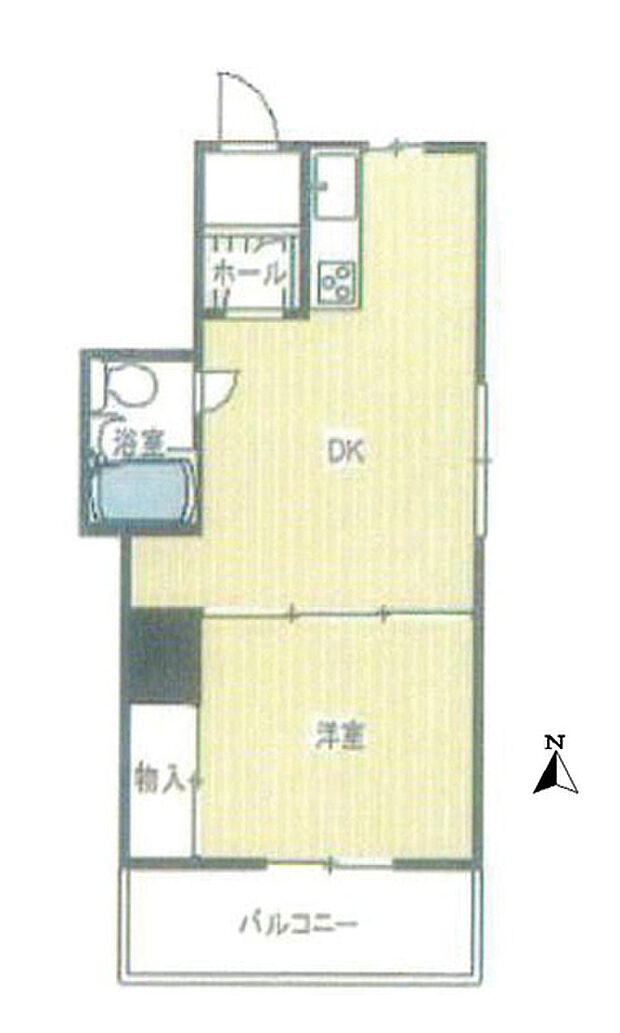 シャトー深江橋(1DK) 4階の間取り図