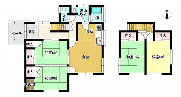 1階には続き間の和室があります。