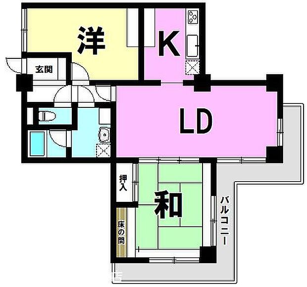 トーカンマンション多賀山(3DK) 6階の内観