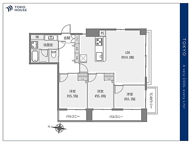 グランドメゾン上石神井(3LDK) 6階の間取り図