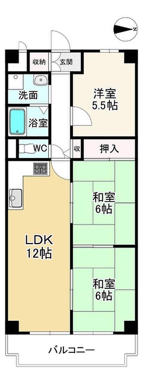 京都上京ハウス3号棟(3LDK) 2階の間取り図