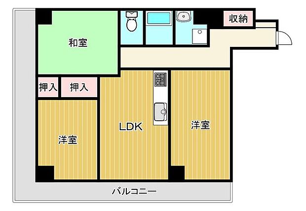 愛敬マンション　4F(3LDK) 4階の内観
