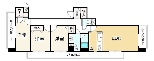ライオンズマンション尼崎(3LDK) 10階の間取り図