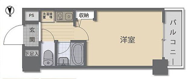 エスリード新大阪第7(1K) 5階の間取り図