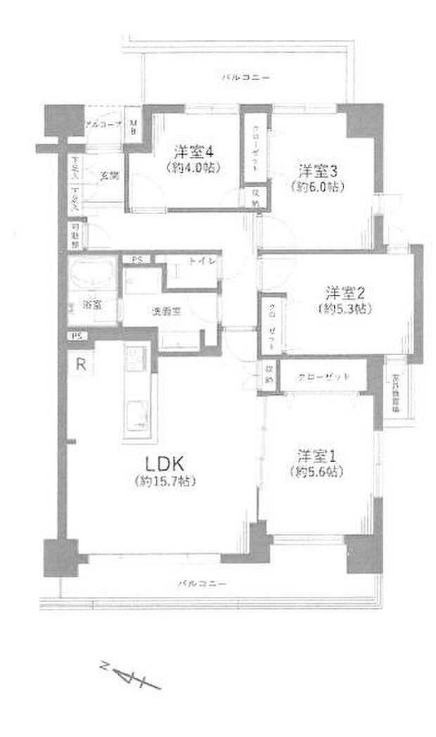 千葉寺パーク・ホームズ(3LDK) 7階の間取り図
