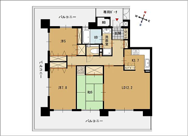 ジーステージ舞鶴東12Ｆ(4LDK) 14階の内観