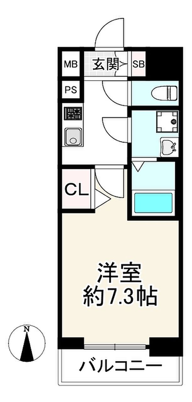 プランドール新大阪ＰＡＲＫレジデンス(1K) 2階の間取り図