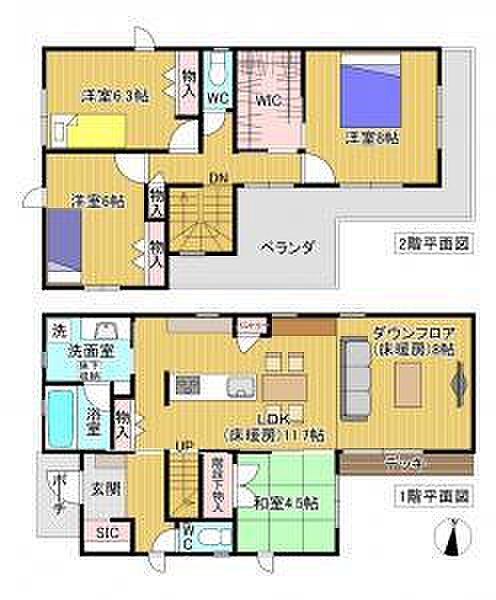 名鉄西尾線 福地駅まで 徒歩37分(4LDK)の内観