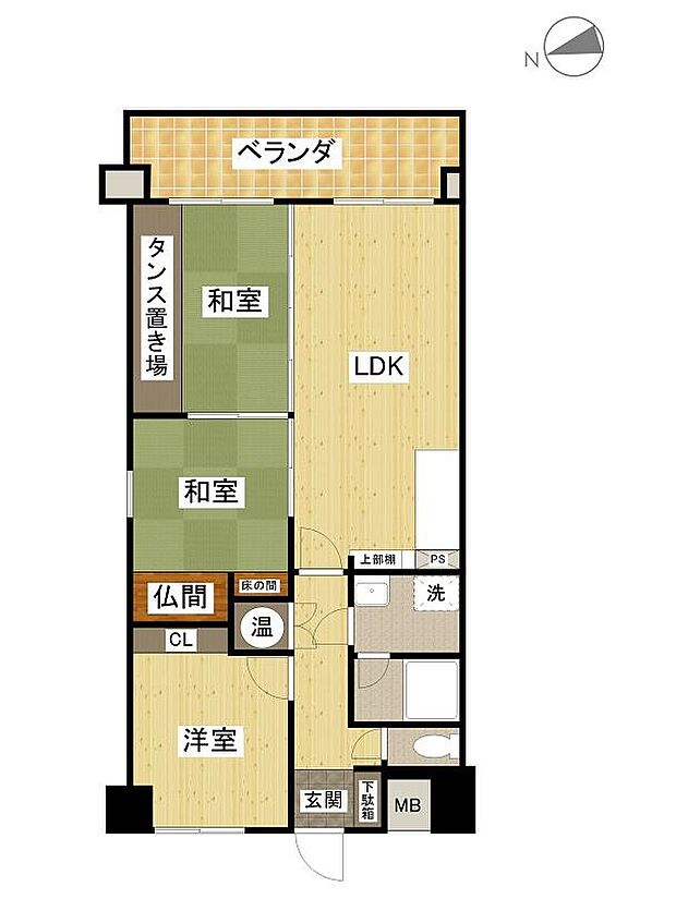 ポレスター広島(3LDK) 10階の間取り図