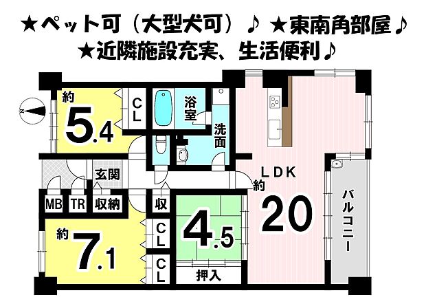 ジョイフルプラザ土居田(3LDK) 2階の間取り図