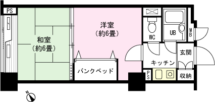 グランドウイング舞子高原(2K) 2階の間取り図