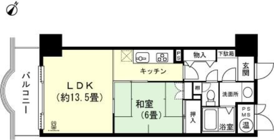 エンゼルリゾート伊豆稲取(1LDK) 6階の間取り図