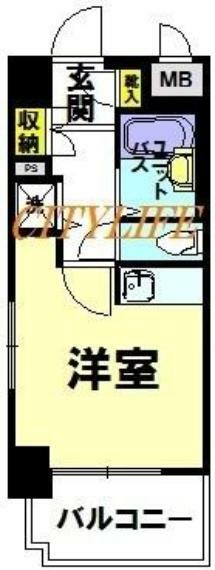 スカイノブレ京都四条大宮(1R) 2階の間取り図