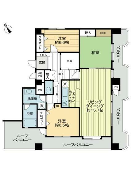 ライオンズマンション会津中央東(3LDK) 13階の内観
