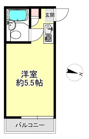 スカイコート新宿(1R) 2階の間取り図