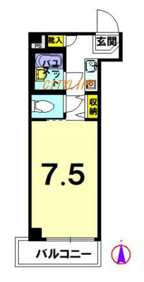 ロマネスク京都・丹波口(1K) 1階の間取り図