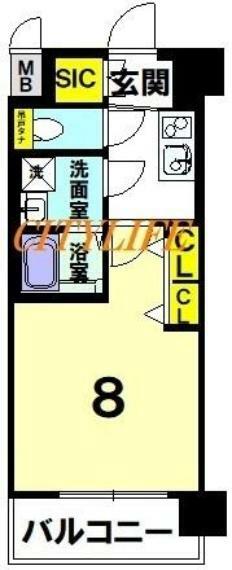 エステムコート京都西大路(1K) 6階の間取り図