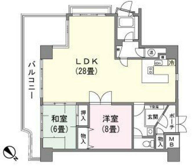 クアライフ御宿(2LDK) 8階の内観