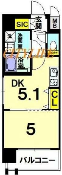 エステムコート京都西大路(1DK) 4階の間取り図