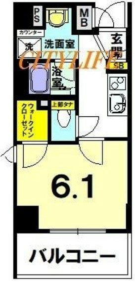 アスヴェル京都西七条(1K) 7階の間取り図