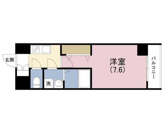エグゼ大阪城(1K) 3階の間取り図