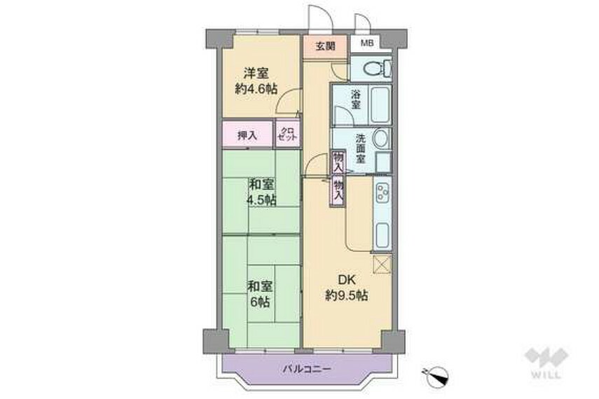 ルネ武庫川2番館(3DK) 5階の間取り図