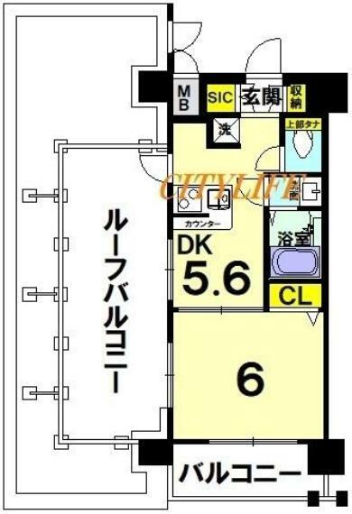エステムコート京都西大路(1DK) 7階の間取り図