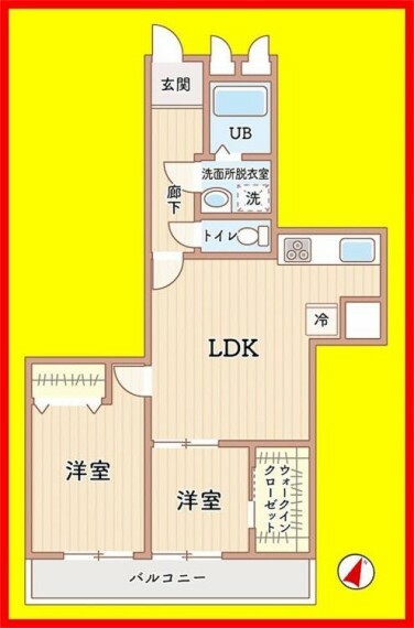 東和中央マンション(2LDK) 5階の間取り図