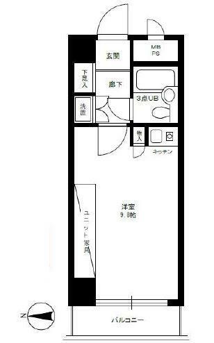 ライオンズマンション三鷹第7(1R) 2階の間取り図