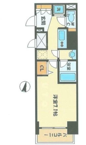 レジュールアッシュ大阪城EAST(1K) 4階の間取り図