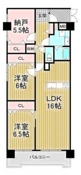 コスモハイツ新大阪2番館(2LDK) 2階の間取り図