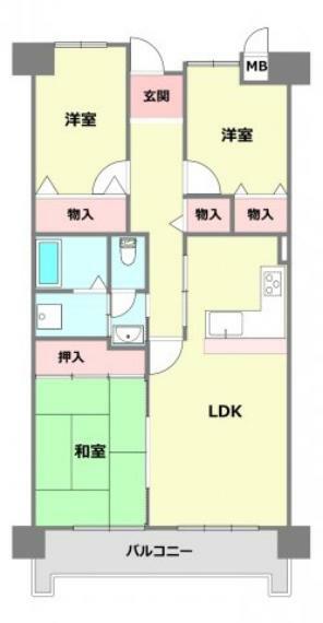 武庫川はなのまち30号棟(3LDK) 11階の間取り図