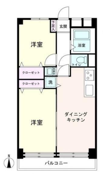 東亜サウスキャッスル(2DK) 5階の間取り図
