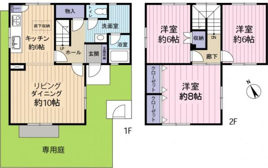 タウンハウス永山5-21(3LDK) 1階の間取り図