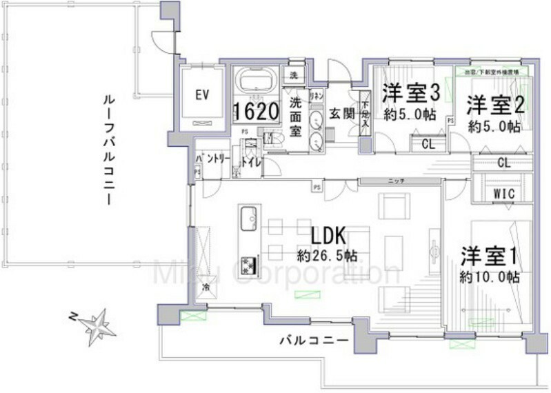 リーベスト桜新町(3LDK) 6階の内観