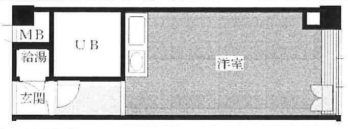 ファミールハイツ北大阪3号棟(1R) 2階の間取り図