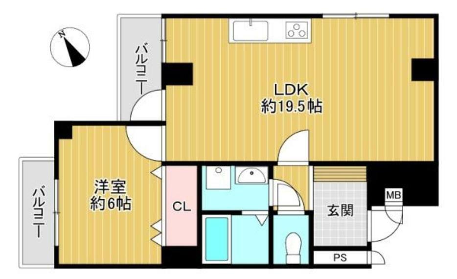 1LDK<BR/>専有面積約48.96平米（壁芯）　バルコニー約7.05平米（二面バルコニー）北東向き角部屋<BR/>室内1LDKに間取り変更されました。その他設備類も交換済みです！