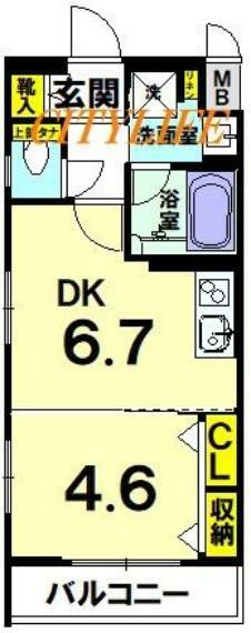 ベラジオ京都壬生ウエストゲート(1DK) 2階の間取り図