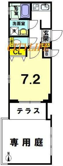 ベラジオ京都西院ウエストシティ(1K) 1階の間取り図