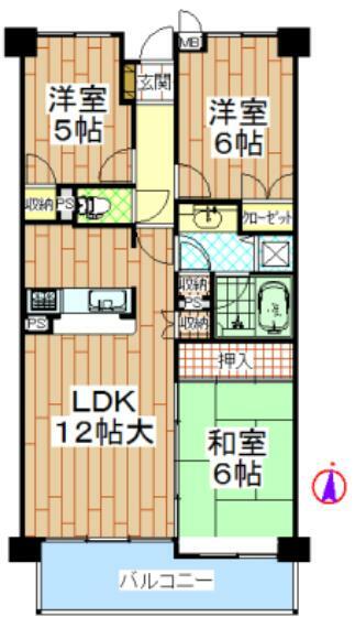 東急ドエルアルス上杉山通(3LDK) 11階の間取り図