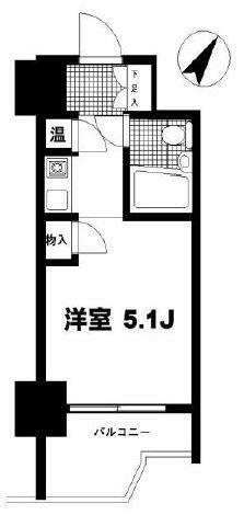 朝日多摩川プラザ(1R) 8階の間取り図