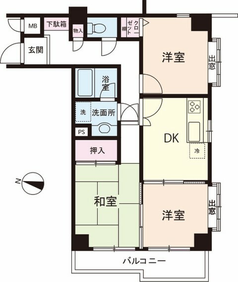 ライオンズマンション新田(3DK) 3階の内観