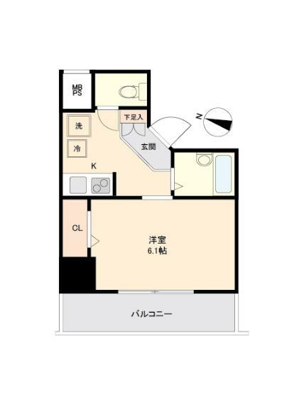 ラグジュアリーガーデン東松戸(1R) 8階の間取り図