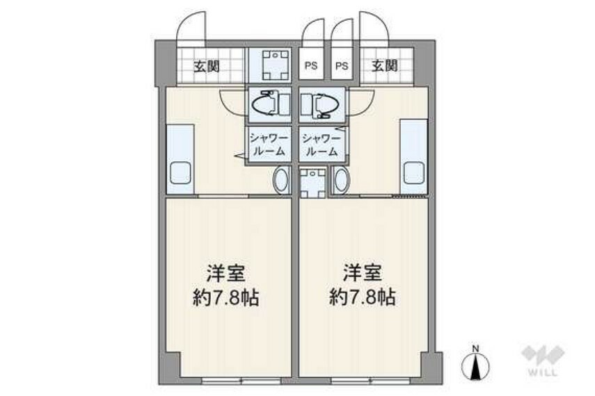 新大阪コーポビアネーズ(2K) 2階の間取り図