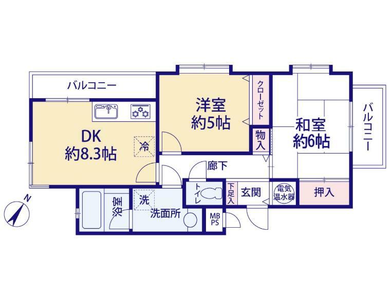 ライオンズマンション武蔵浦和第五　(2DK) 3階の内観