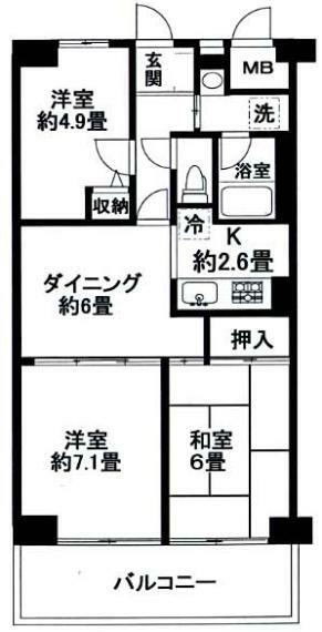 田端北スカイハイツの間取り