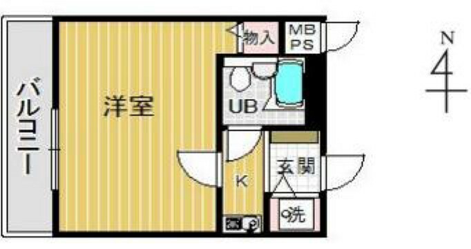 ライオンズプラザオータニ神戸(1K) 7階の間取り図