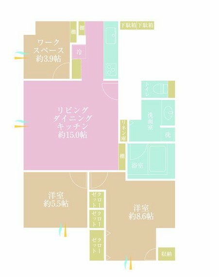 ユニーブル島津山(3LDK) 6階の間取り図